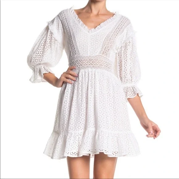 Love Sam Vivienne Eyelet Mini Dress